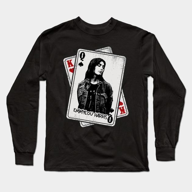 Retro Emmylou Harris Card Style Long Sleeve T-Shirt by Slepet Anis